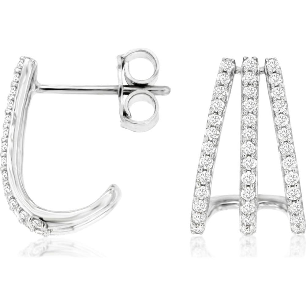 Royal 14K White Gold Diamond Stud Earrings - 0.52 Carats Total Diamond Weight