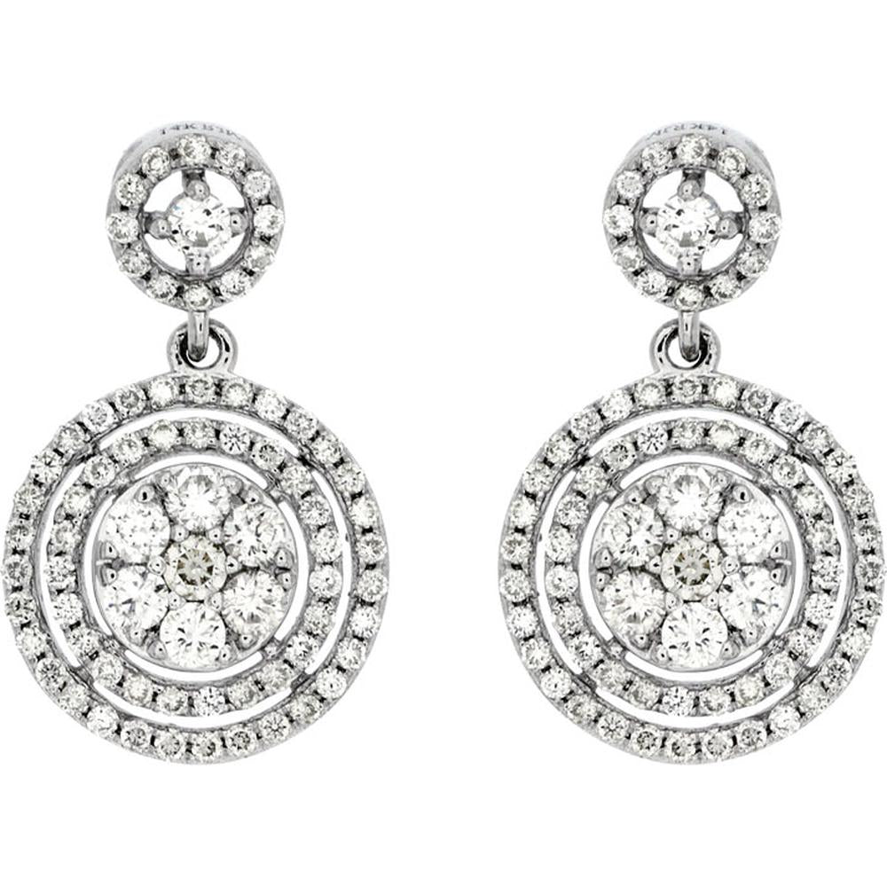 Royal 14K White Gold Diamond Stud Earrings - 0.86 Carat Total Diamond Weight