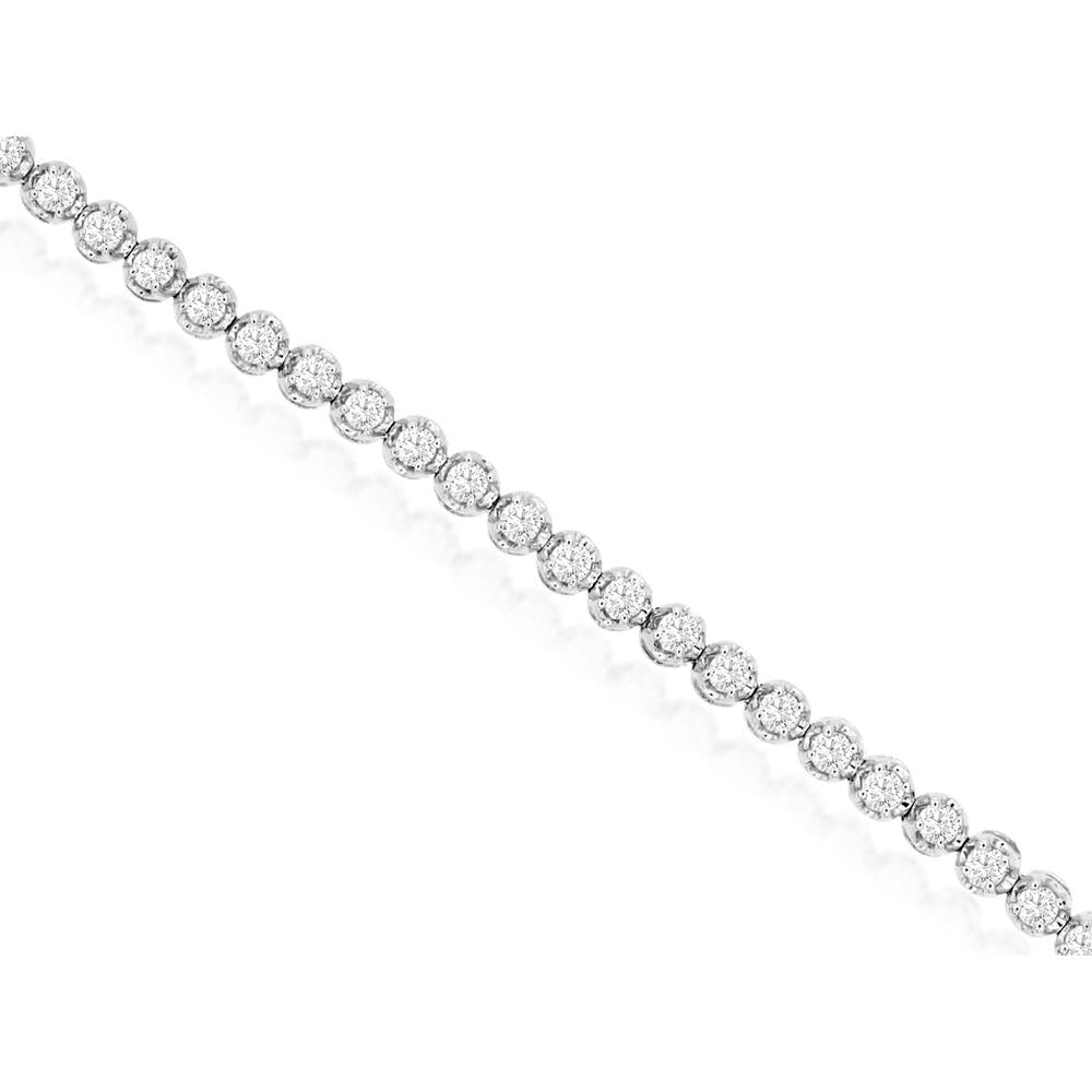 Royal 14K White Gold Diamond Tennis Bracelet with 1.00 Carats Total Diamond Weight