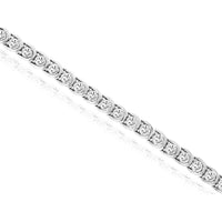 Royal 14K White Gold Diamond Tennis Bracelet with Milgrain Detail - 2.0 Carats Total Diamond Weight