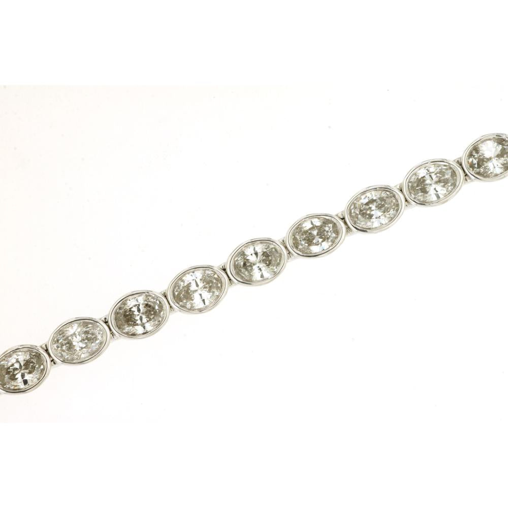 Royal 14K White Gold Diamond Tennis Bracelet with Oval Cut Diamonds - 5.00 Carats Total Diamond Weight