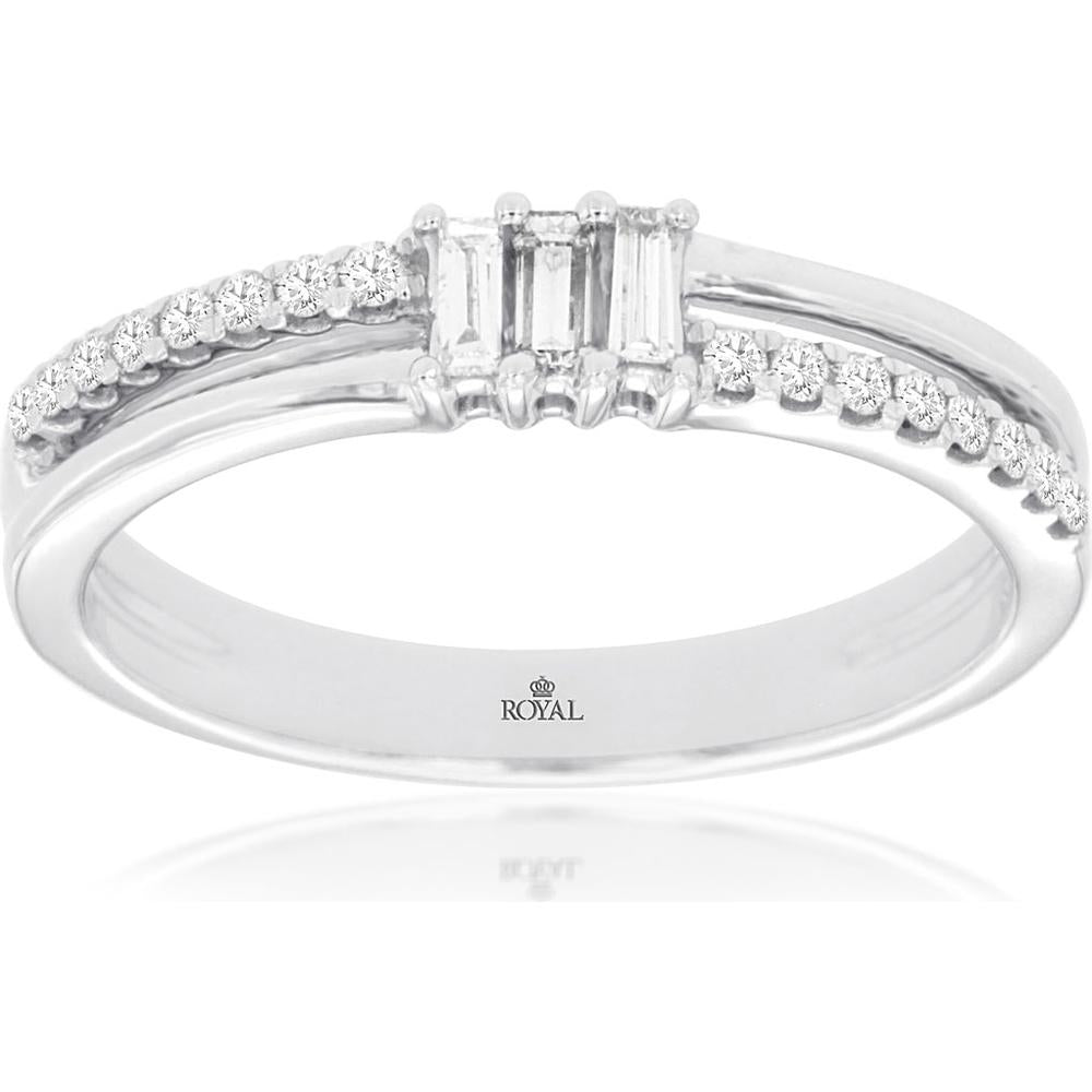 Royal 14K White Gold Diamond Wedding Band - 0.20 Carats Total Diamond Weight