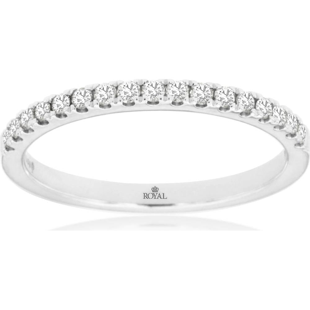 Royal 14K White Gold Diamond Wedding Band - 0.22 Carat Sparkling Symbol of Love