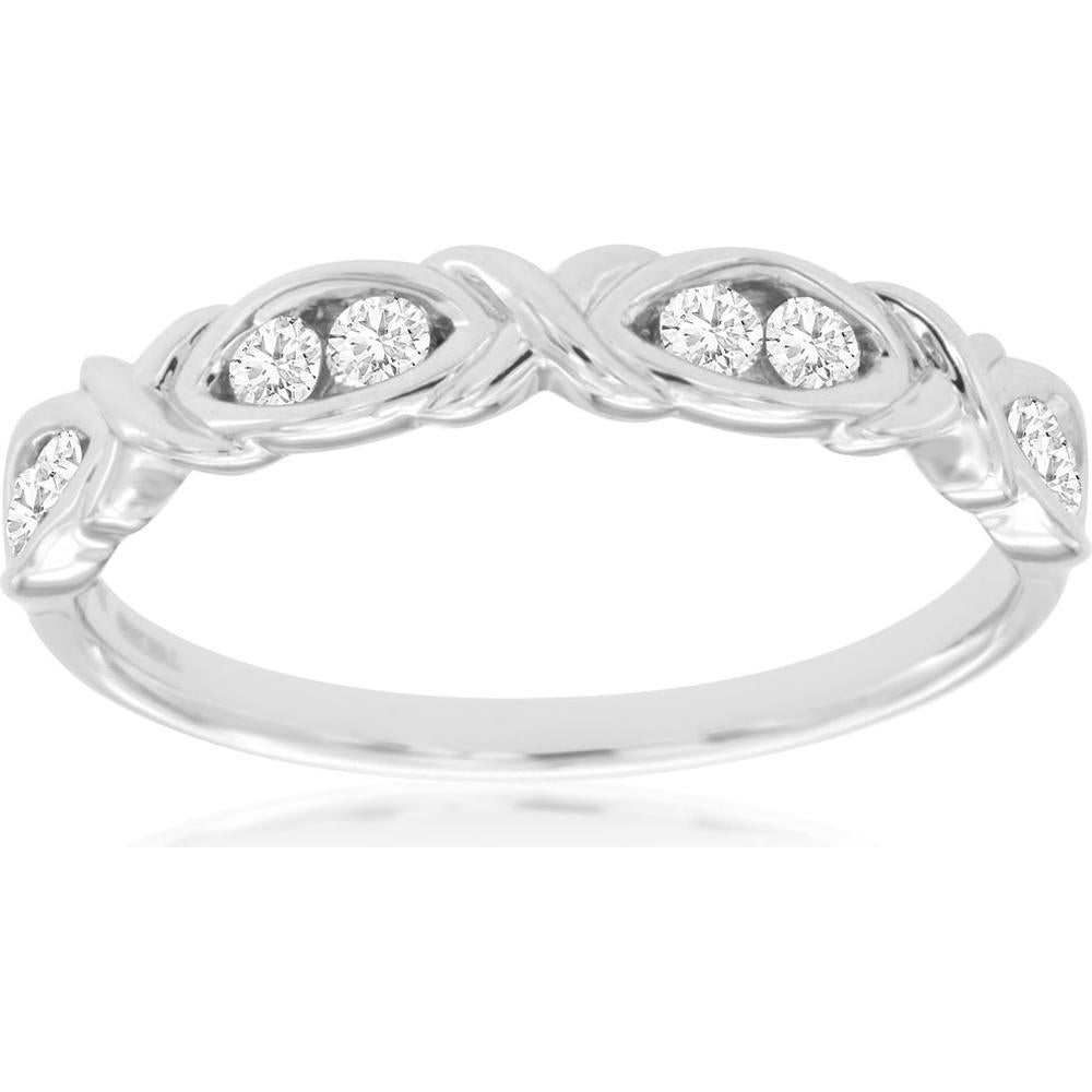 Royal 14K White Gold Diamond Wedding Band - 0.25 Carat Total Diamond Weight