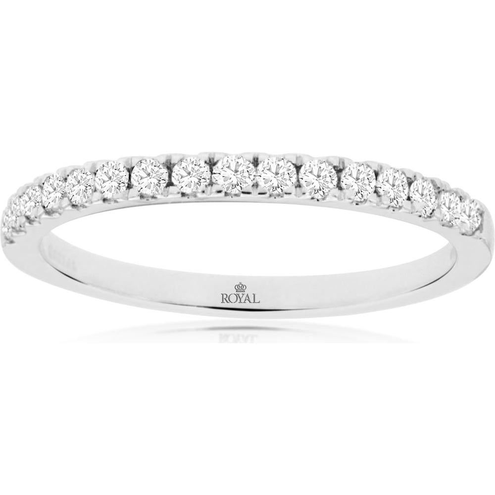 Royal 14K White Gold Diamond Wedding Band - 0.27 Carat Total Diamond Weight