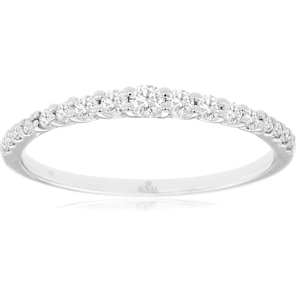 Royal 14K White Gold Diamond Wedding Band - 0.30 Carat Total Diamond Weight