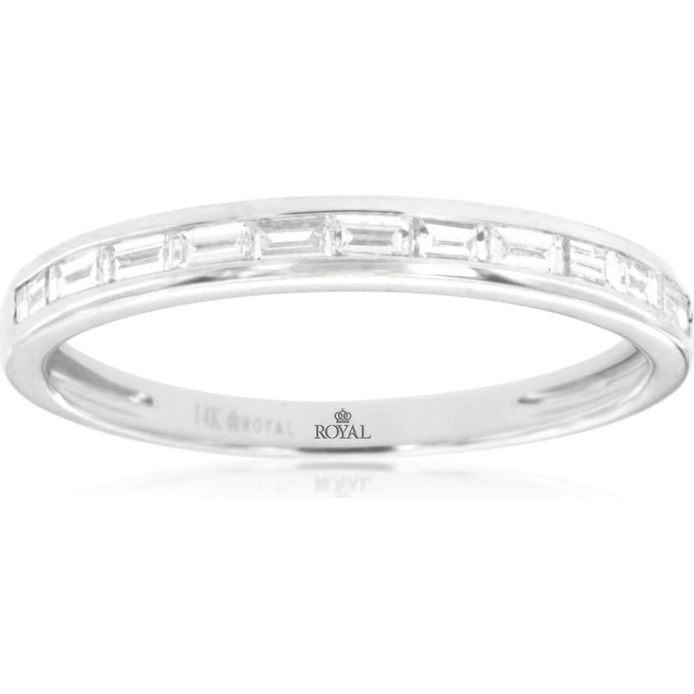 Royal 14K White Gold Diamond Wedding Band - 0.30 Carat Total Diamond Weight