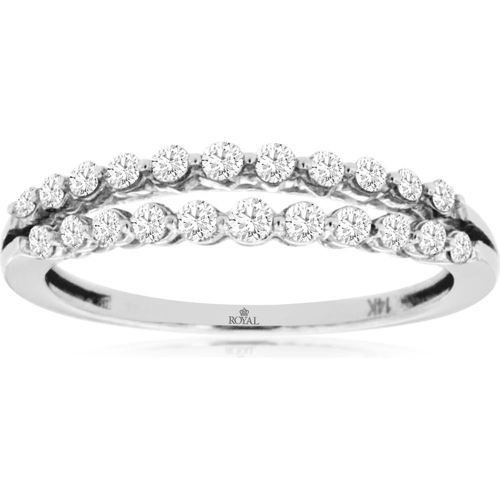 Royal 14K White Gold Diamond Wedding Band - 0.38 Carat Total Diamond Weight