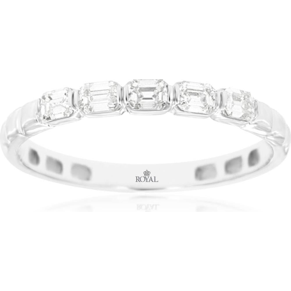 Royal 14K White Gold Diamond Wedding Band - 0.38 Carat Total Diamond Weight