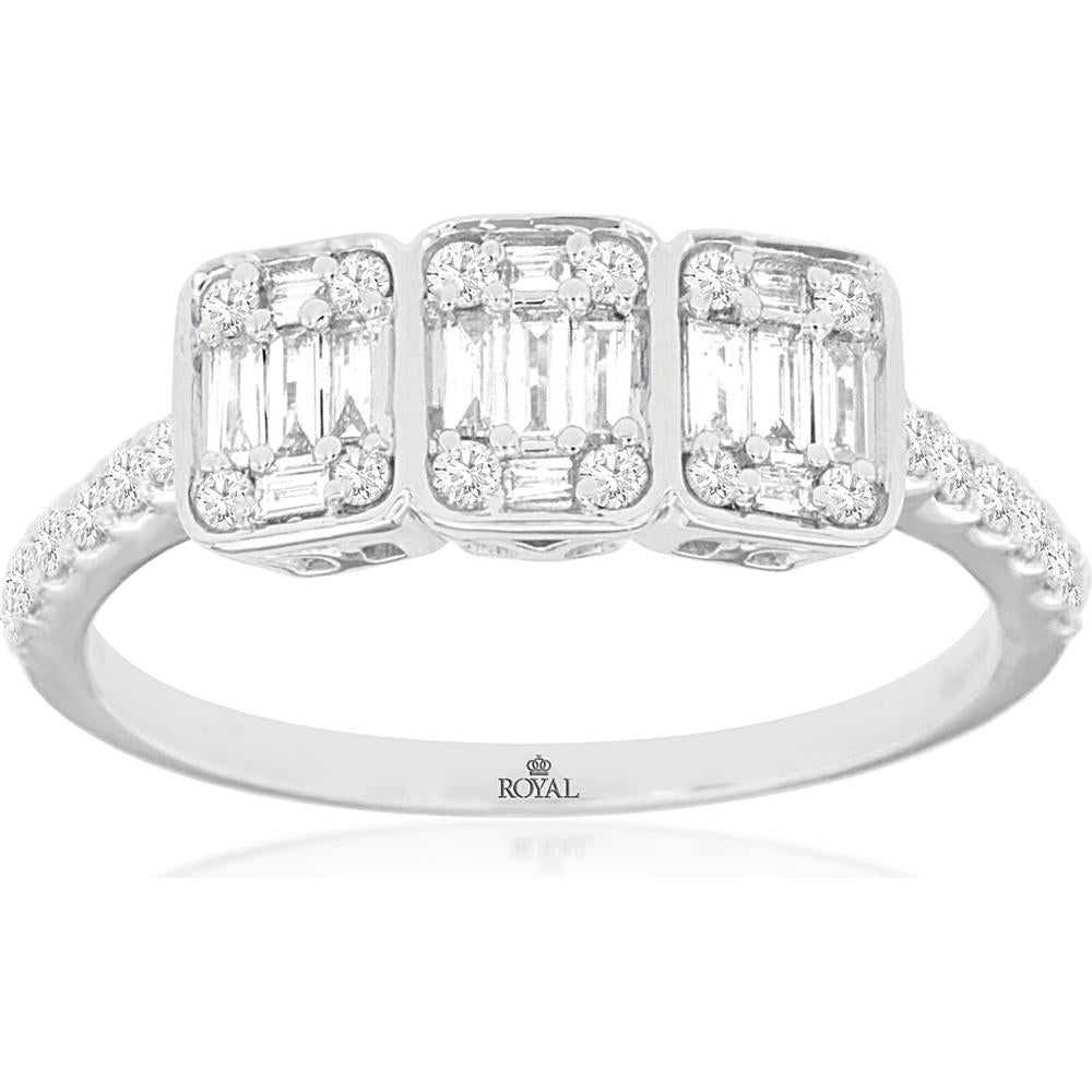 Royal 14K White Gold Diamond Wedding Band - 0.41 Carat Total Diamond Weight