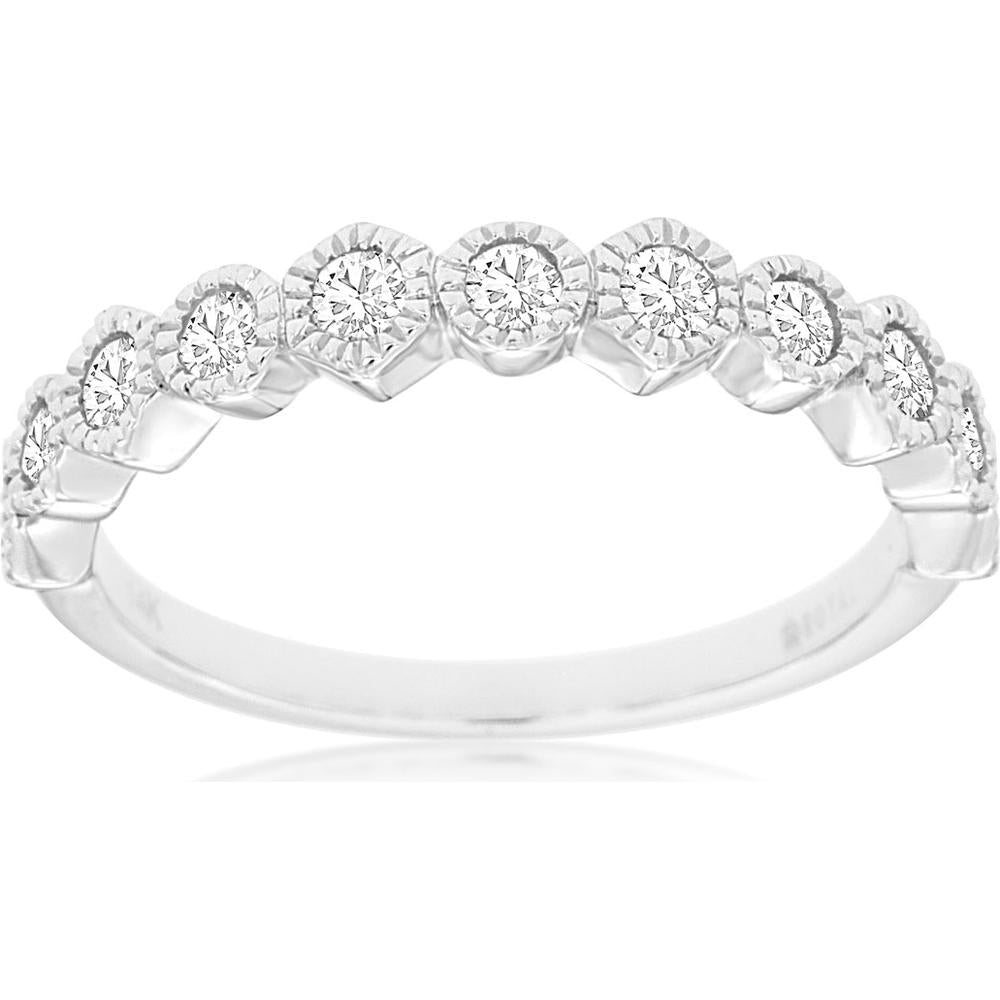 Royal 14K White Gold Diamond Wedding Band - 0.44 Carat Total Diamond Weight