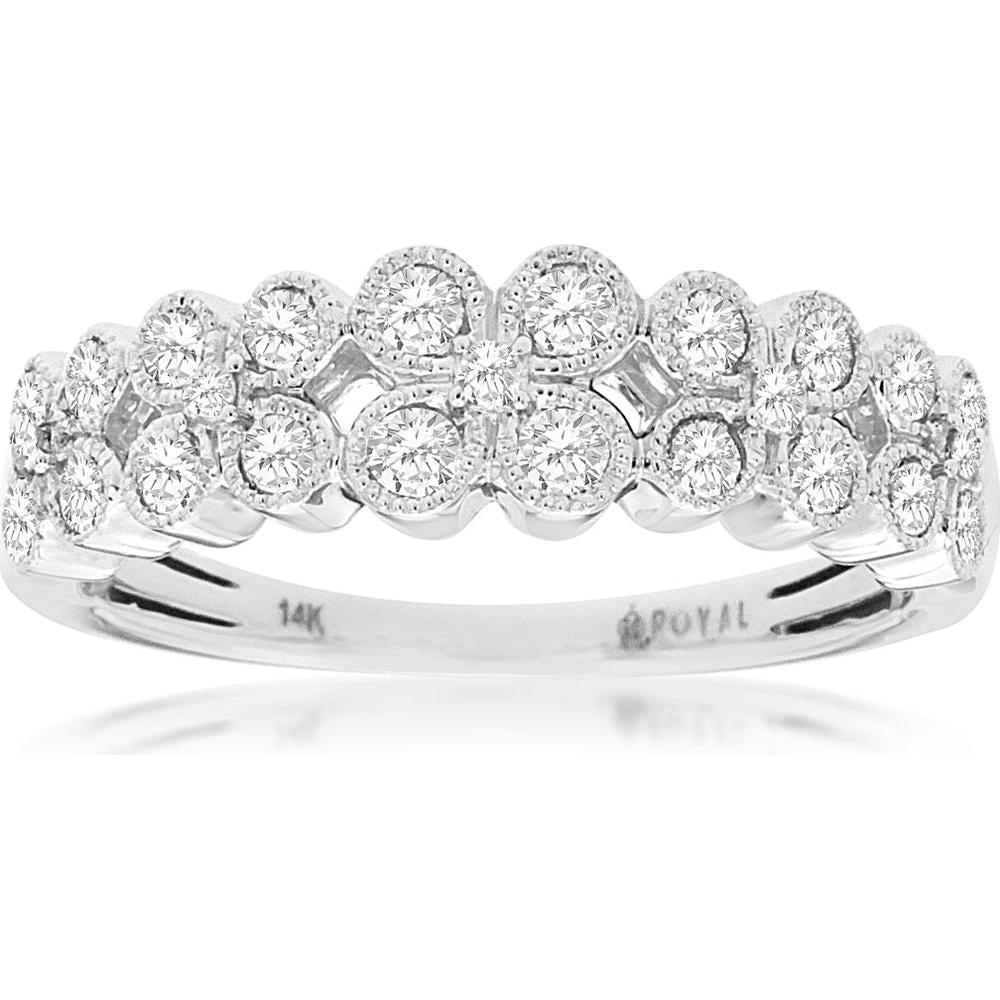 Royal 14K White Gold Diamond Wedding Band - 0.50 Carat Total Diamond Weight