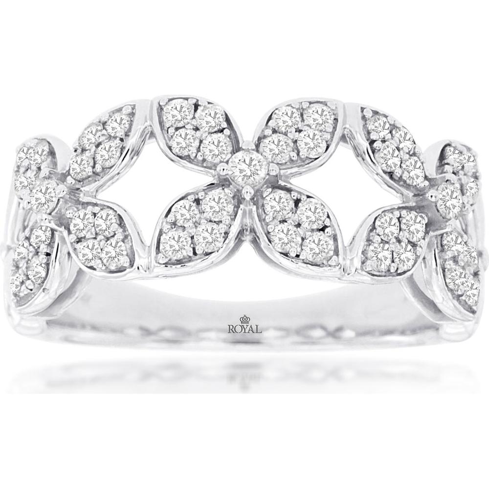 Royal 14K White Gold Diamond Wedding Band - 0.50 Carat Total Diamond Weight