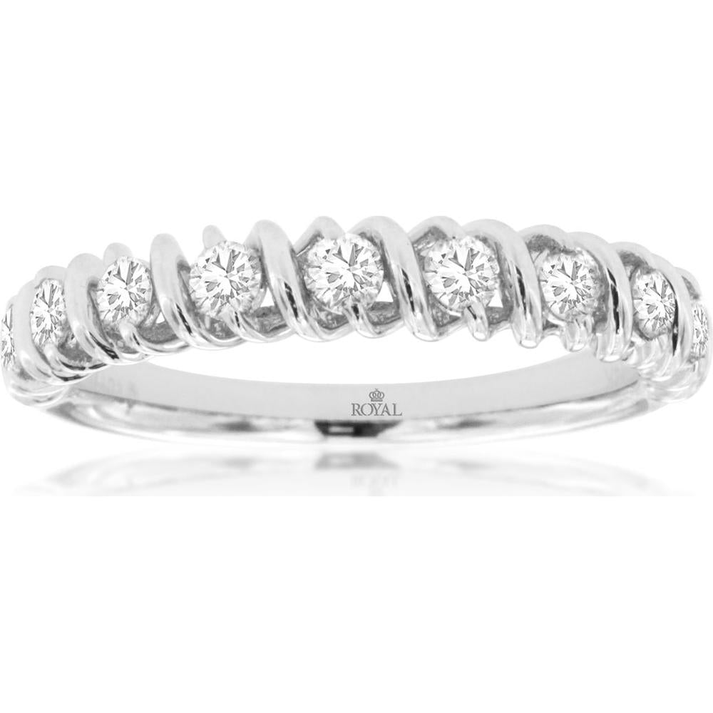 Royal 14K White Gold Diamond Wedding Band - 0.50 Carat Total Diamond Weight