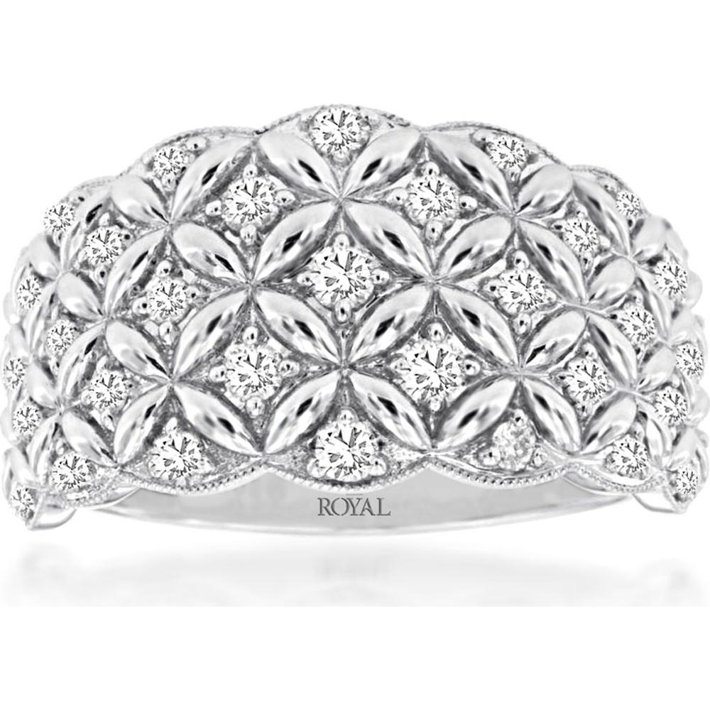 Royal 14K White Gold Diamond Wedding Band - 0.50 Carat Total Diamond Weight