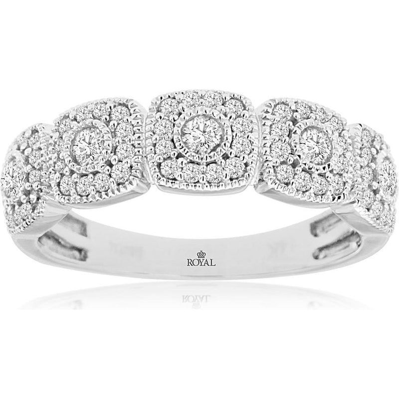 Royal 14K White Gold Diamond Wedding Band - 0.50 Carat Total Diamond Weight