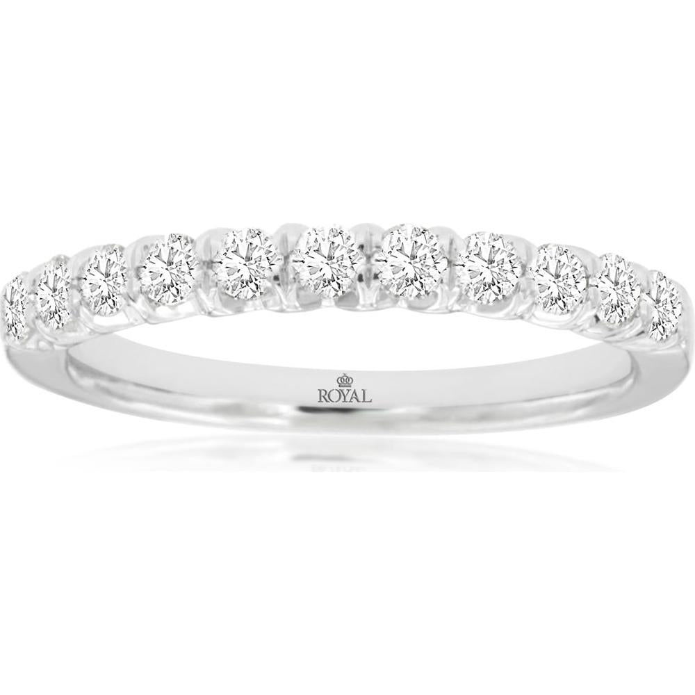 Royal 14K White Gold Diamond Wedding Band - 0.50 Carat Total Diamond Weight