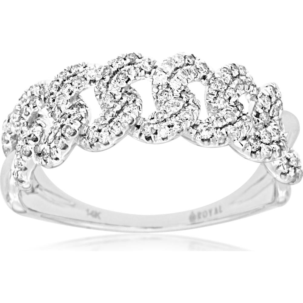 Royal 14K White Gold Diamond Wedding Band - 0.50 Carats Total Diamond Weight