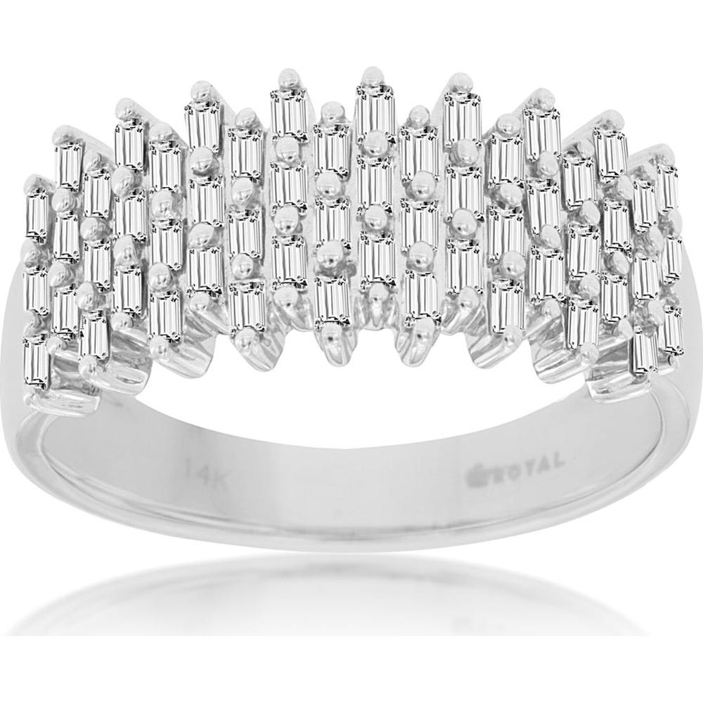 Royal 14K White Gold Diamond Wedding Band - 0.50 Carats Total Diamond Weight