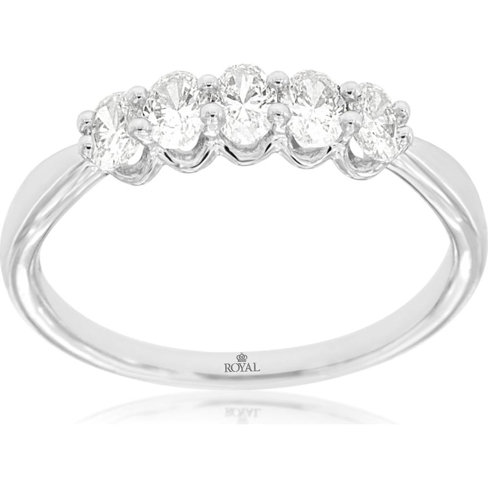 Royal 14K White Gold Diamond Wedding Band - 0.57 Carat Total Diamond Weight
