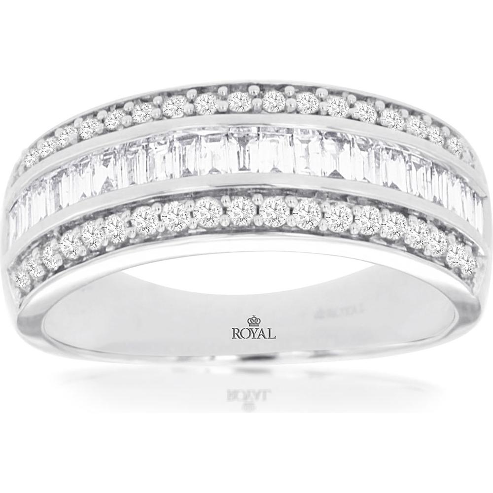 Royal 14K White Gold Diamond Wedding Band - 0.75 Carat Total Diamond Weight