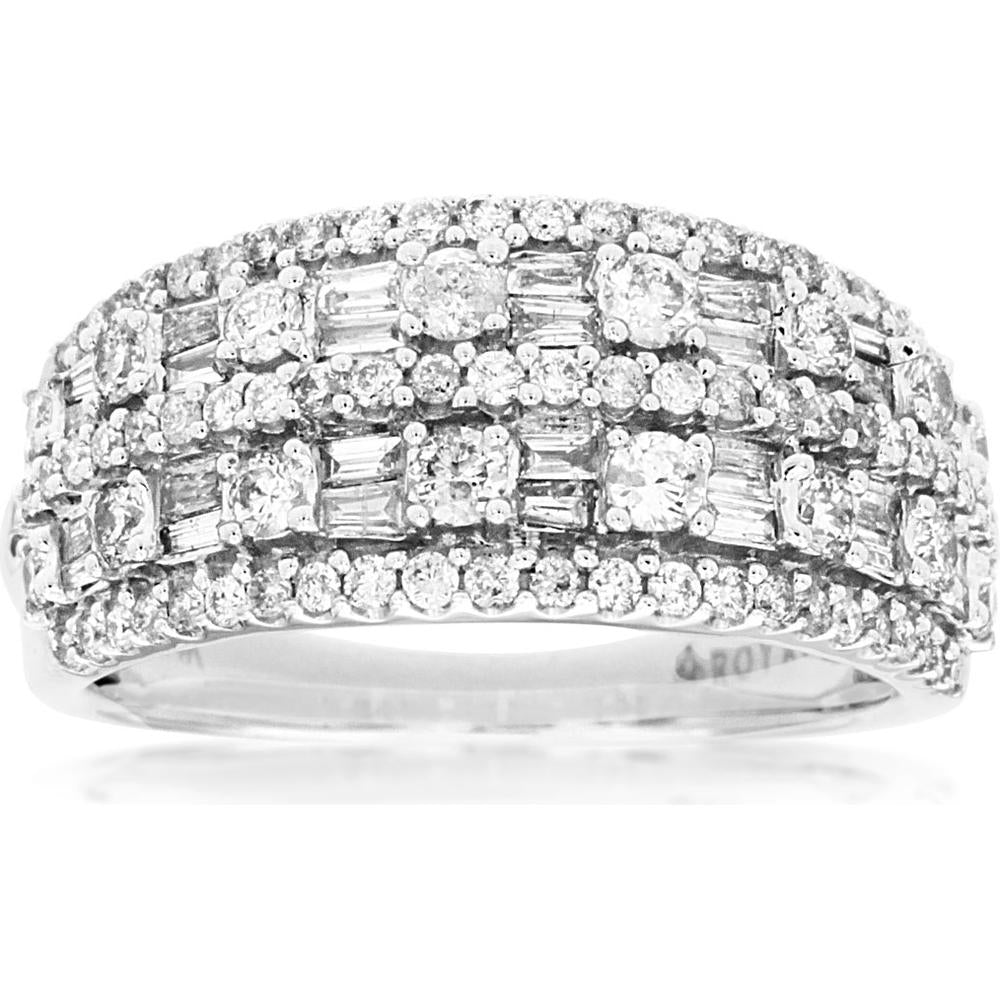 Royal 14K White Gold Diamond Wedding Band - 1.00 Carats Total Diamond Weight
