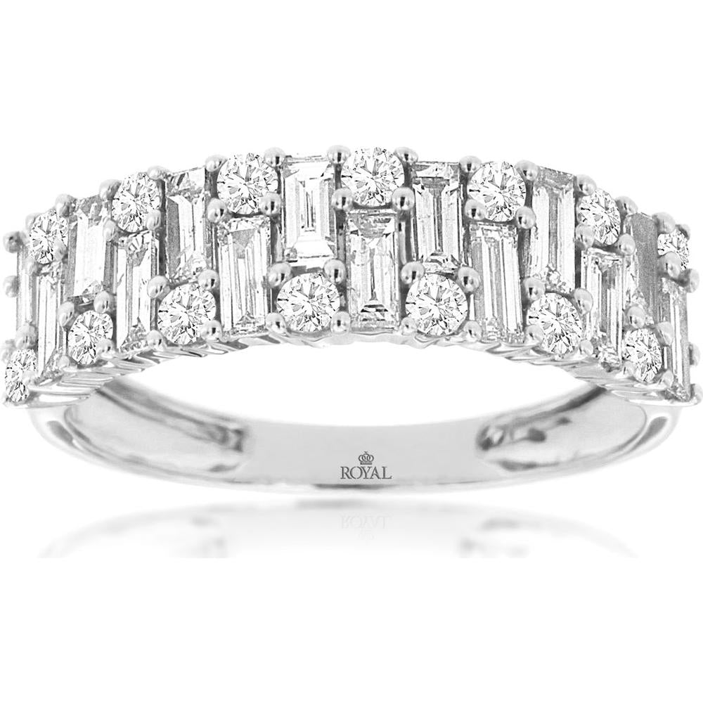 Royal 14K White Gold Diamond Wedding Band - 1.03 Carat Total Diamond Weight
