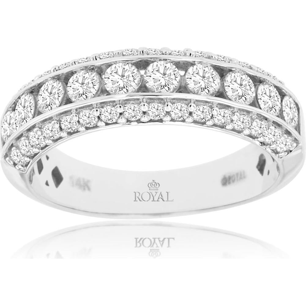 Royal 14K White Gold Diamond Wedding Band - 1.04 Carat Total Diamond Weight