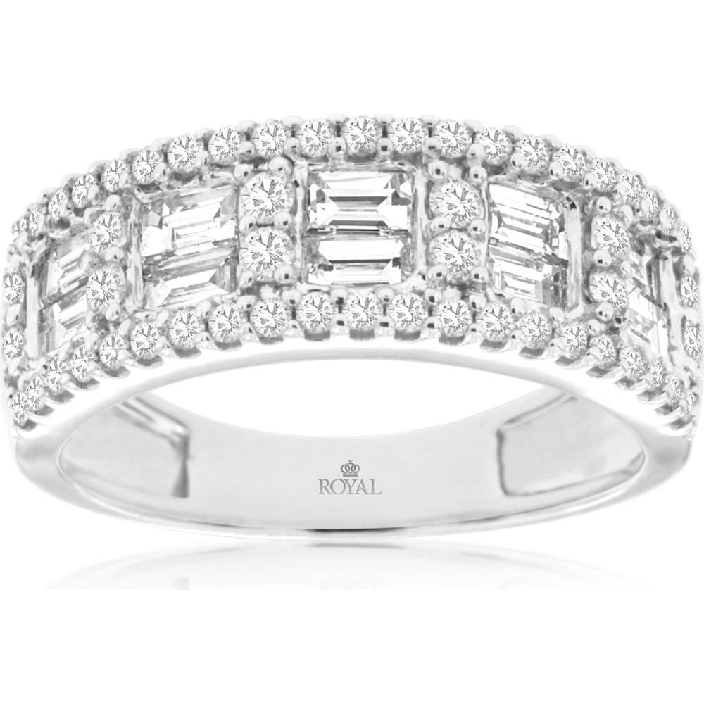 Royal 14K White Gold Diamond Wedding Band - 1.12 Carat Total Diamond Weight