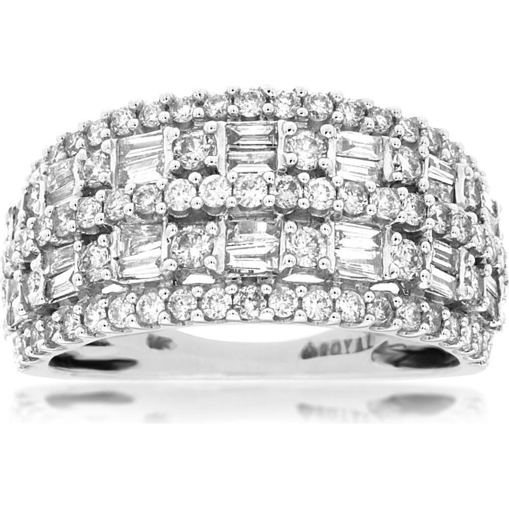 Royal 14K White Gold Diamond Wedding Band - 1.25 Carat Total Diamond Weight