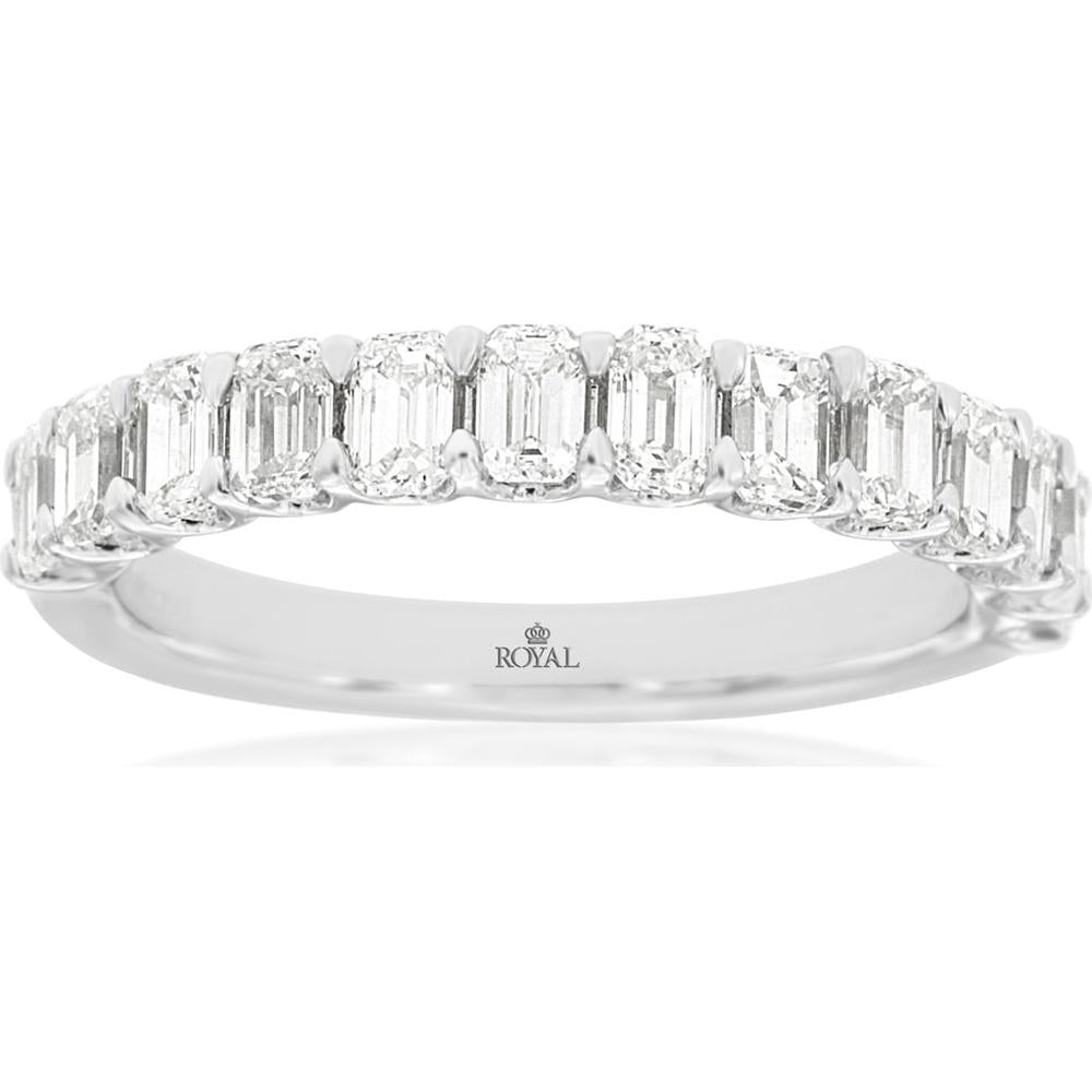 Royal 14K White Gold Diamond Wedding Band - 1.35 Carat Total Diamond Weight