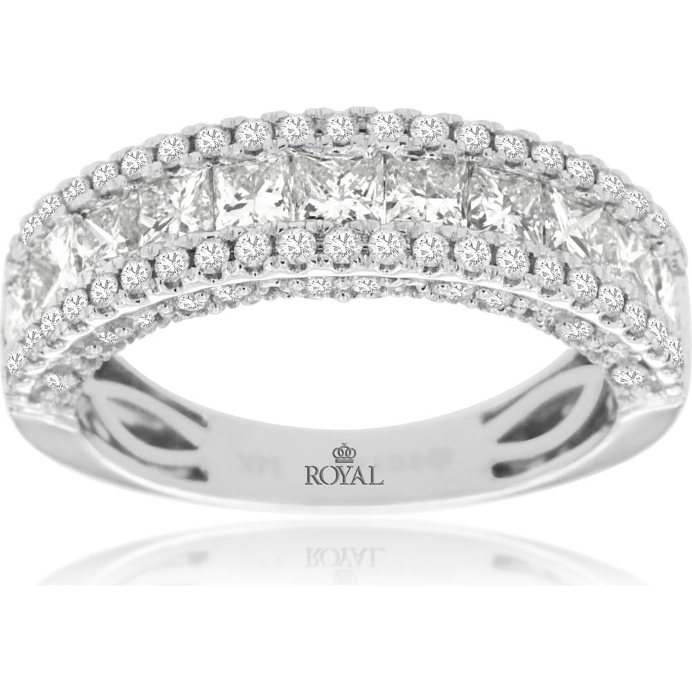 Royal 14K White Gold Diamond Wedding Band - 1.78 Carats Total Diamond Weight