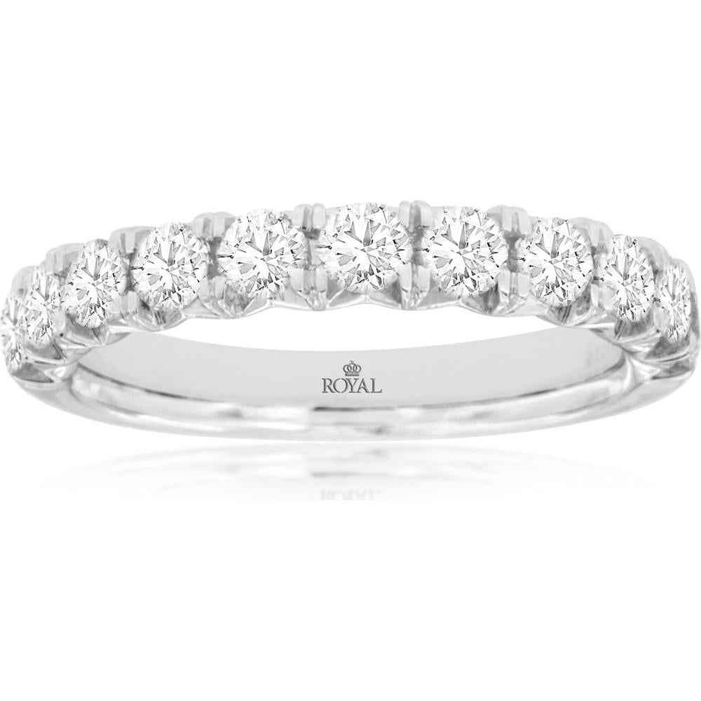 Royal 14K White Gold Diamond Wedding Band - 1 Carat Total Diamond Weight