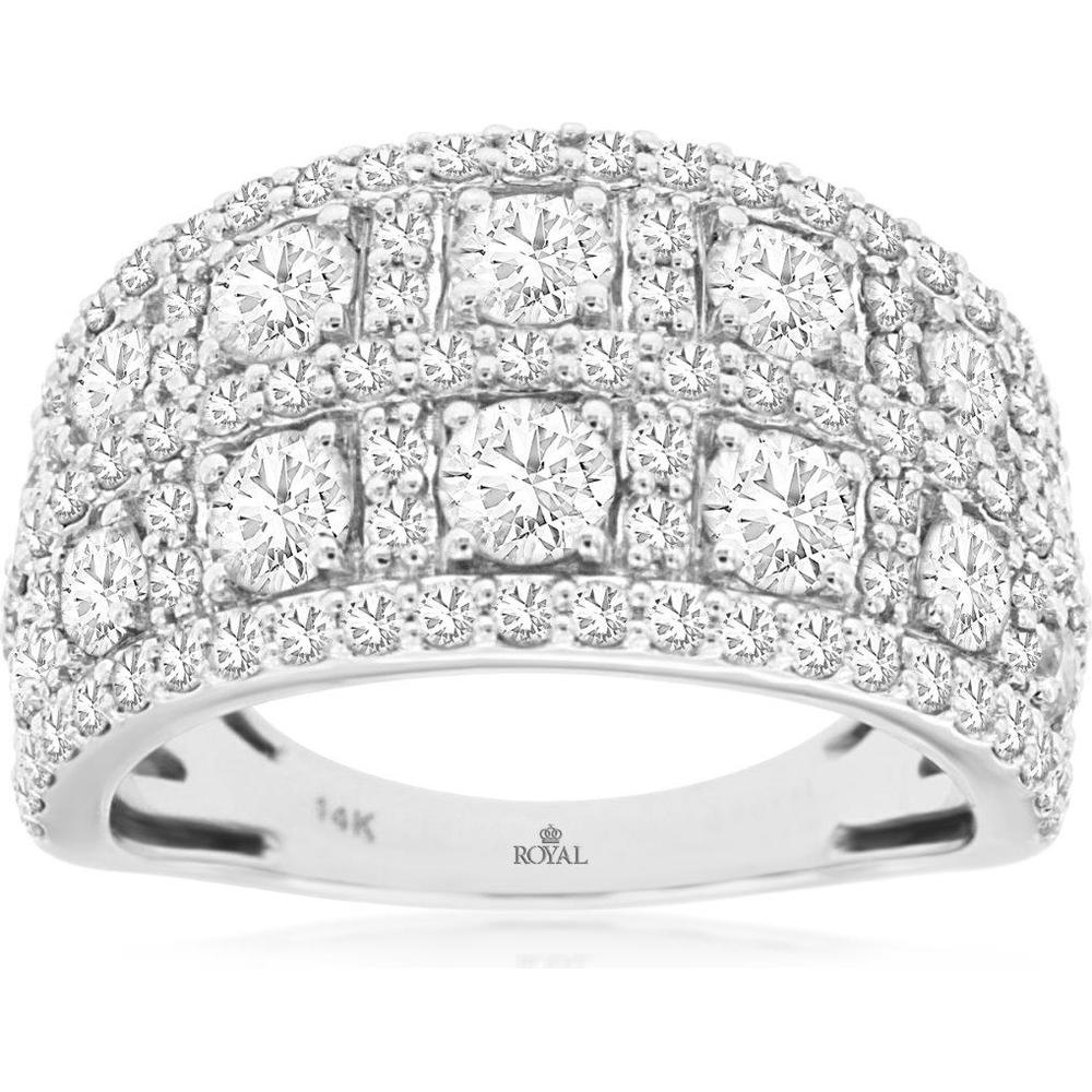 Royal 14K White Gold Diamond Wedding Band - 2.5 Carats Total Diamond Weight