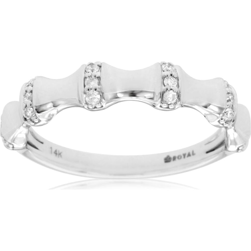 Royal 14K White Gold Diamond Wedding Band - Eternal Love and Brilliance