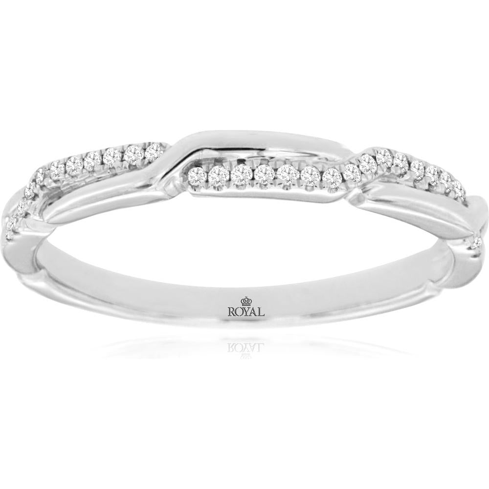 Royal 14K White Gold Diamond Wedding Band - Eternal Love Collection