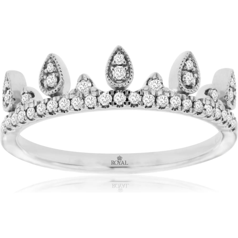 Royal 14K White Gold Diamond Wedding Band - Timeless Elegance and Eternal Love