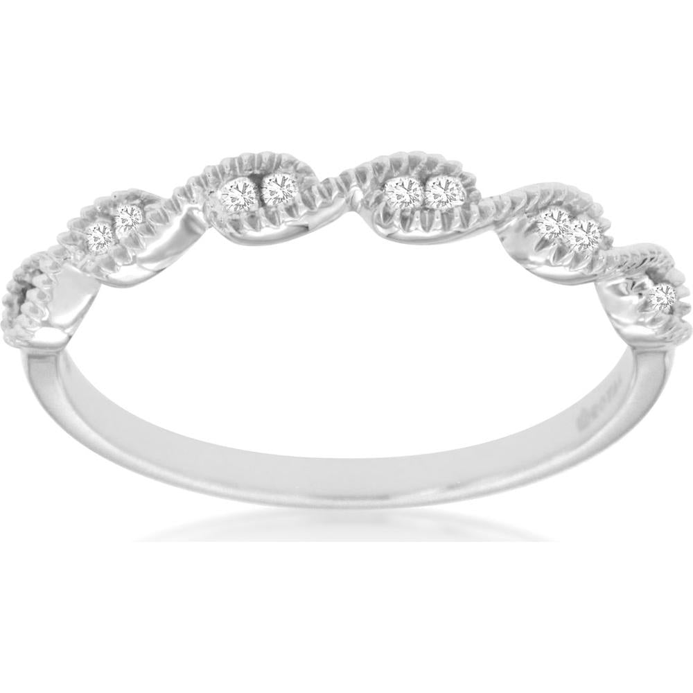 Royal 14K White Gold Diamond Wedding Band - Timeless Symbol of Love
