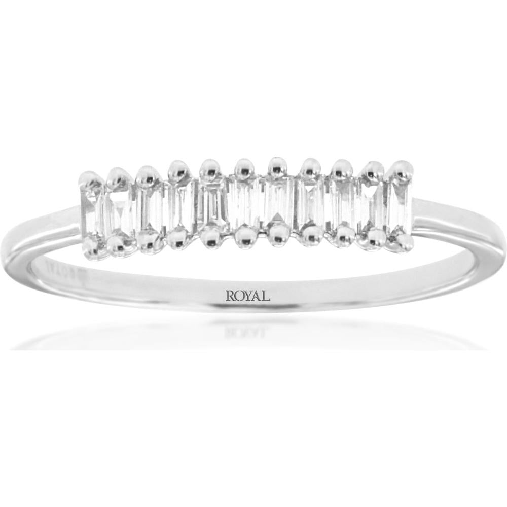Royal 14K White Gold Diamond Wedding Band - Timeless Symbol of Love