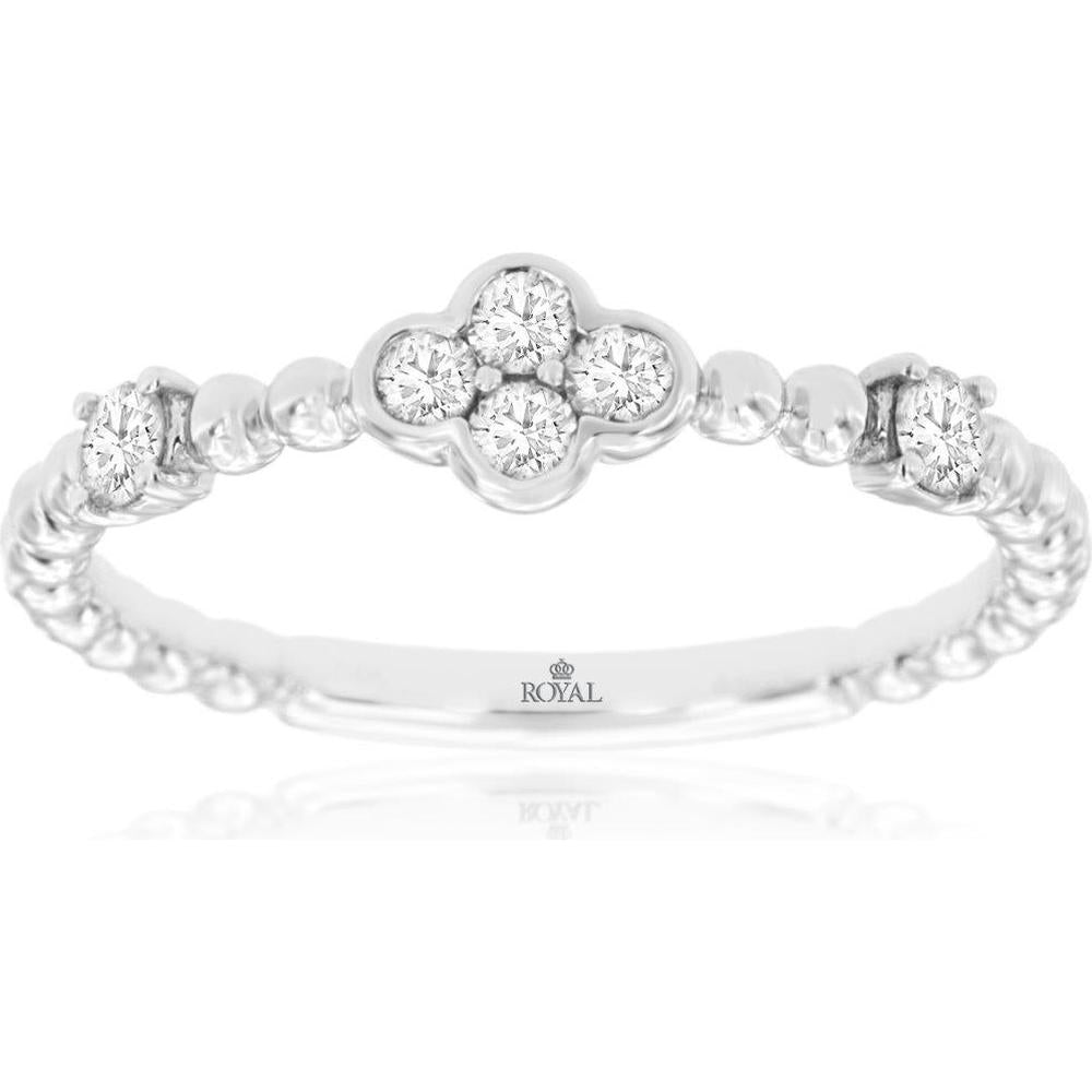 Royal 14K White Gold Diamond Wedding Band with Round Diamonds - 0.25 Carat Total Diamond Weight