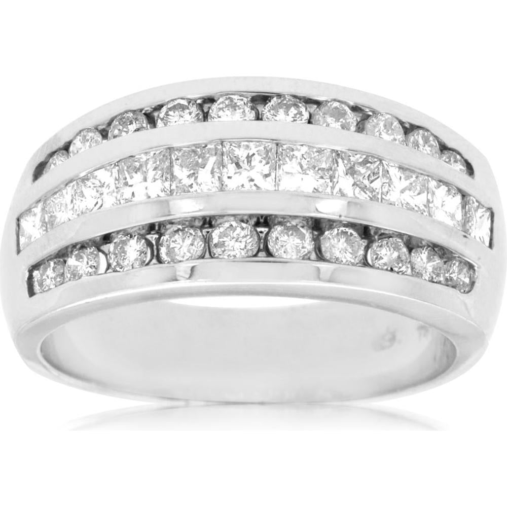 Royal 14K White Gold Diamond Wedding Ring - 1.47 Carat Total Diamond Weight