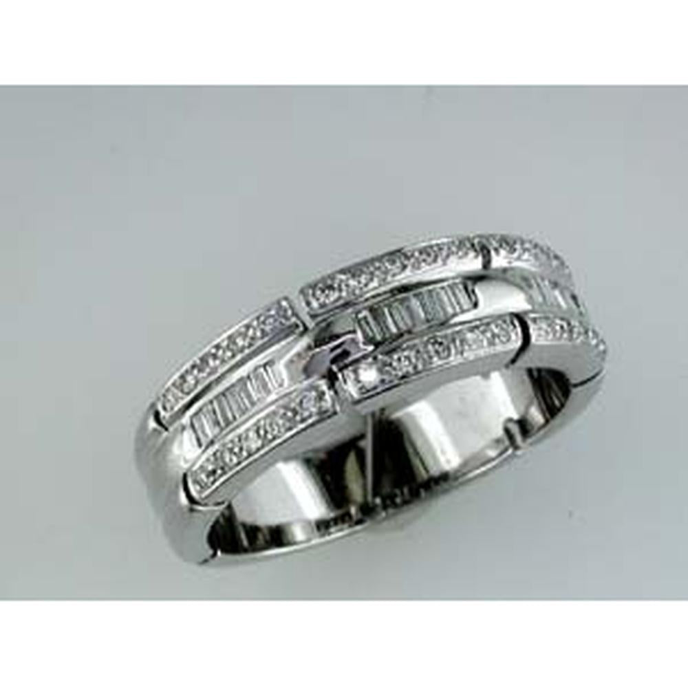 Royal 14K White Gold Diamond Wedding Ring - Timeless Elegance for Modern Brides