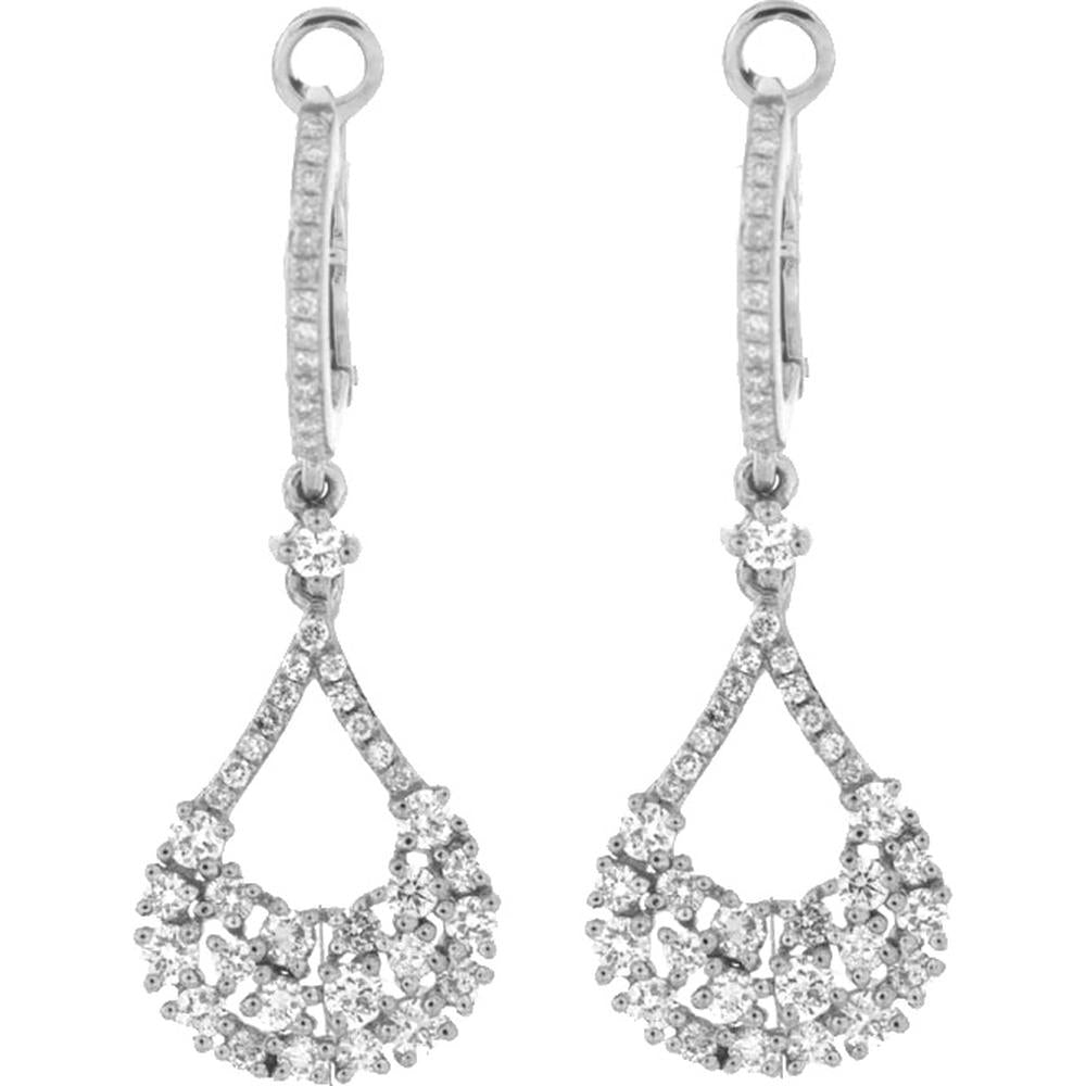 Royal 14K White Gold Diamond Whisper Earrings - 1.07 Carat Total Diamond Weight
