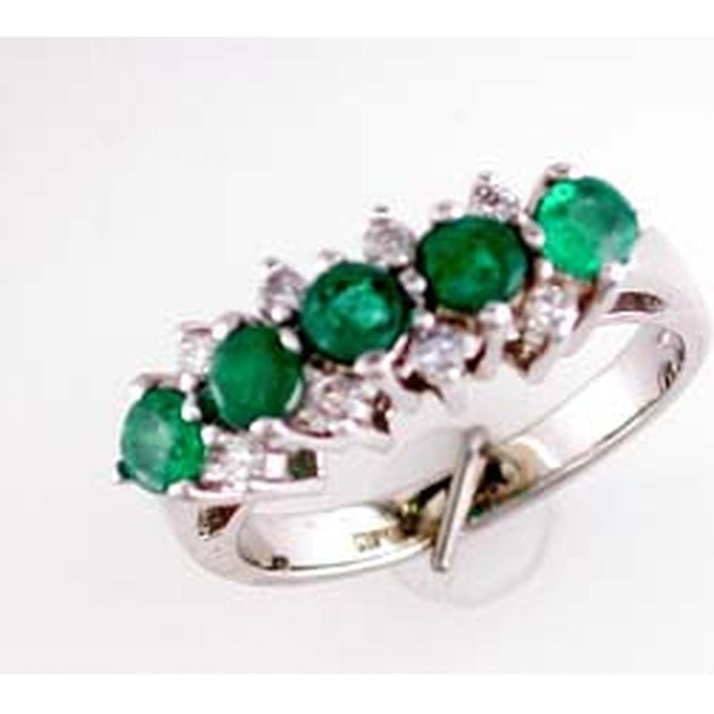 Royal 14K White Gold Emerald & Diamond Halo Ring - 1.00 Carat Emerald, 0.20 Carat Diamond Total