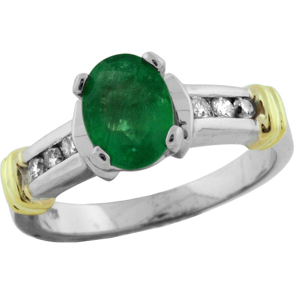 Royal 14K White Gold Emerald & Diamond Ring - Nature's Elegance