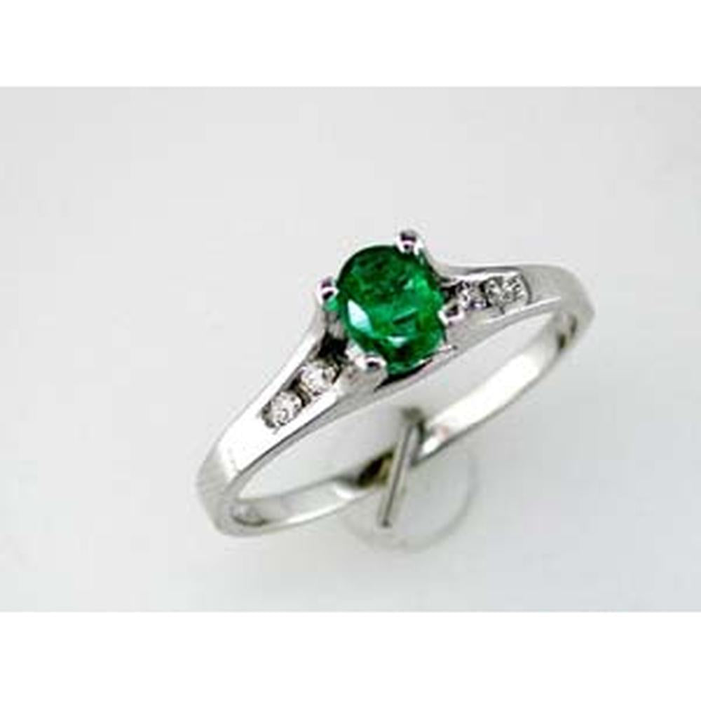 Royal 14K White Gold Emerald & Diamond Ring - Timeless Elegance