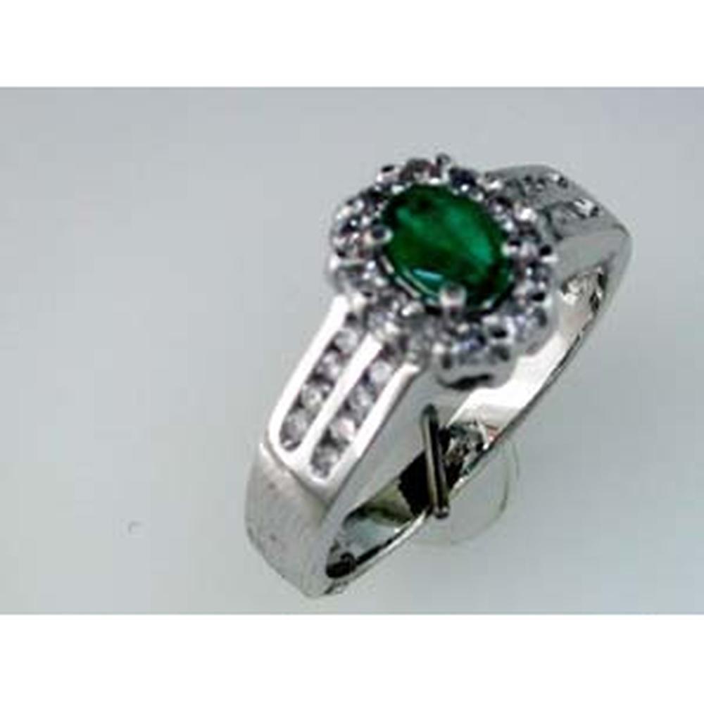 Royal 14K White Gold Emerald & Diamond Ring - Timeless Elegance