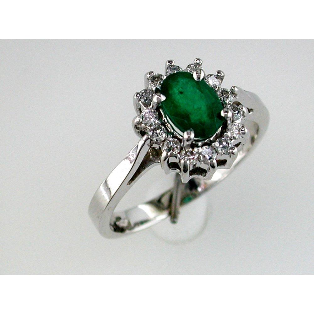 Royal 14K White Gold Emerald & Diamond Ring - Timeless Elegance