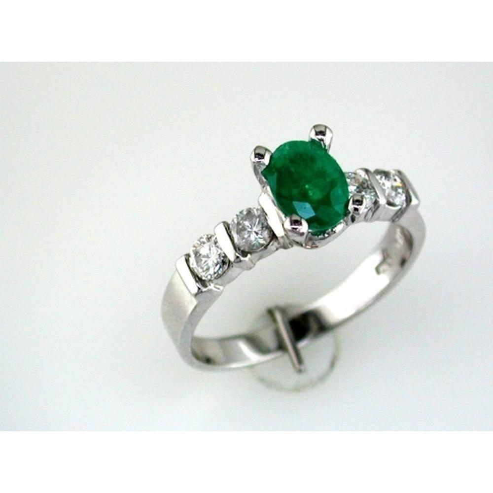 Royal 14K White Gold Emerald & Diamond Ring - Timeless Elegance