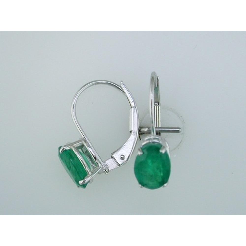 Royal 14K White Gold Emerald Earrings - 1.60 Carat Total Gem Weight